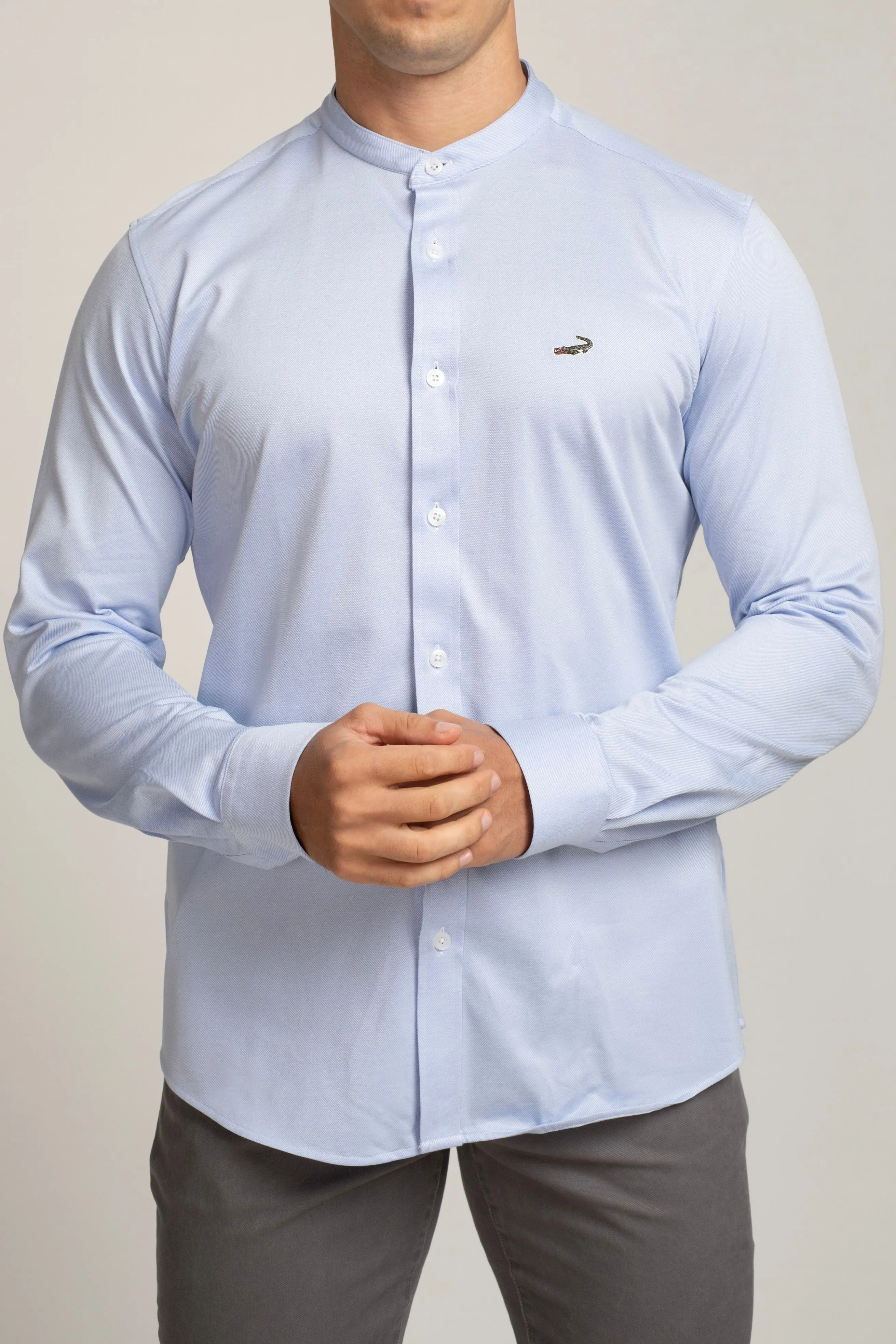 Crocodile Semi Casual Slim Fit Shirt Powder