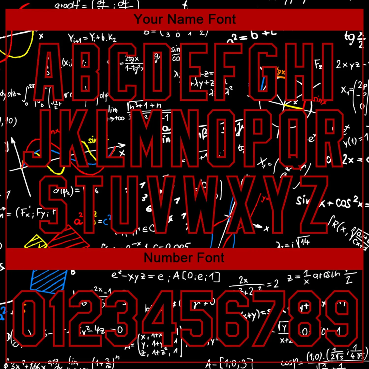 Custom 3D Pattern Design Math Performance T-Shirt