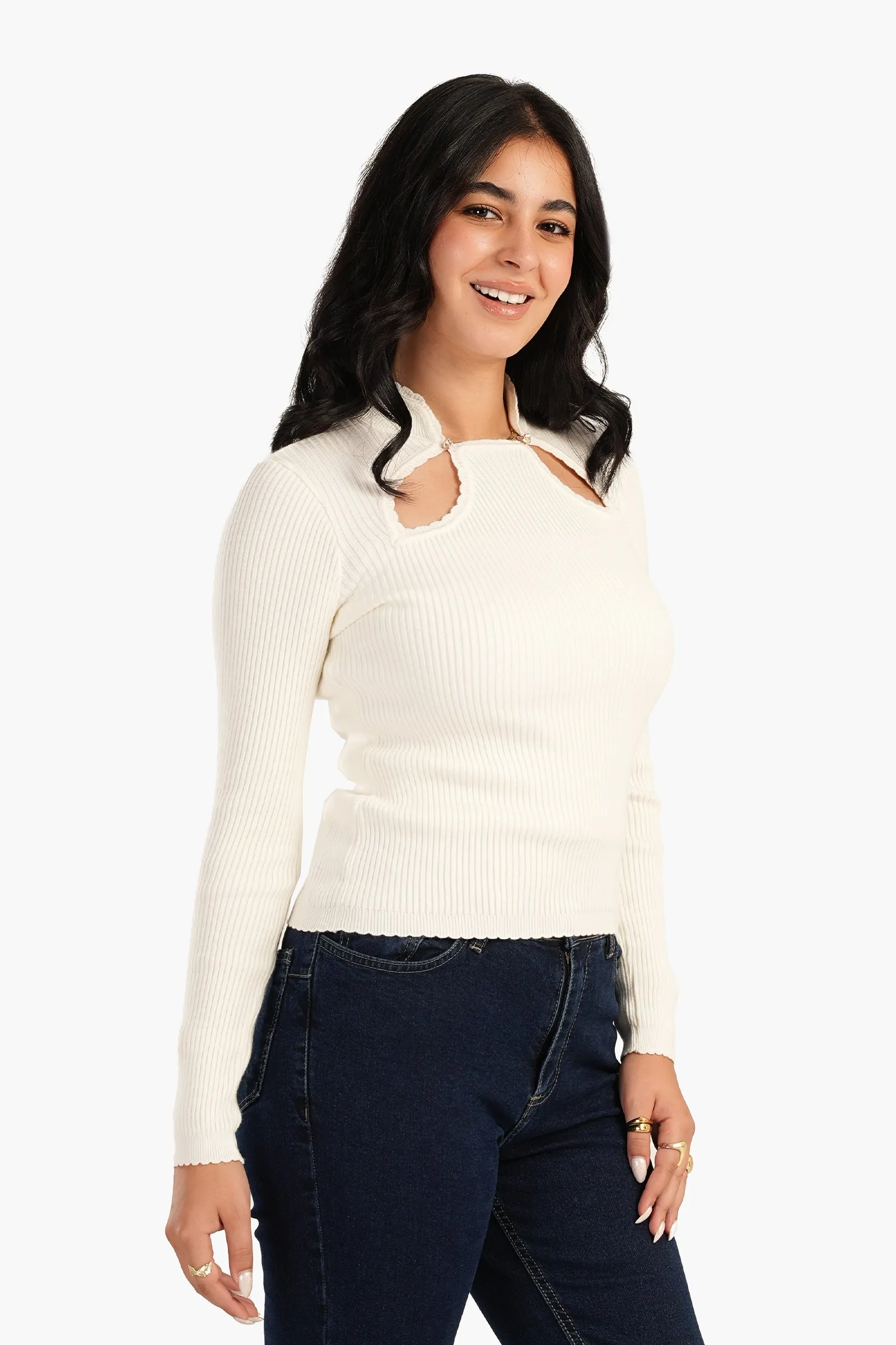 Cut-out Ribbed Top