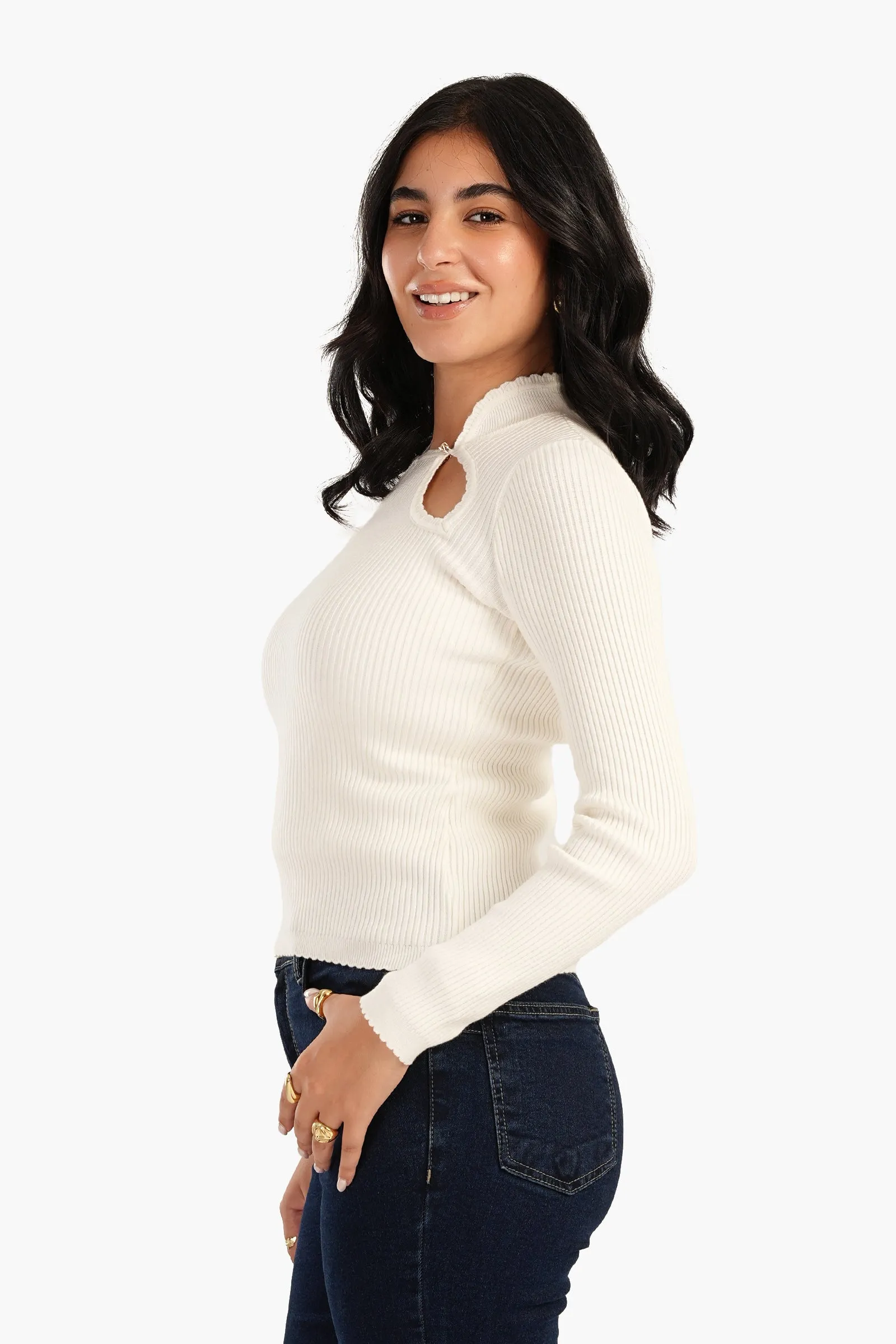 Cut-out Ribbed Top