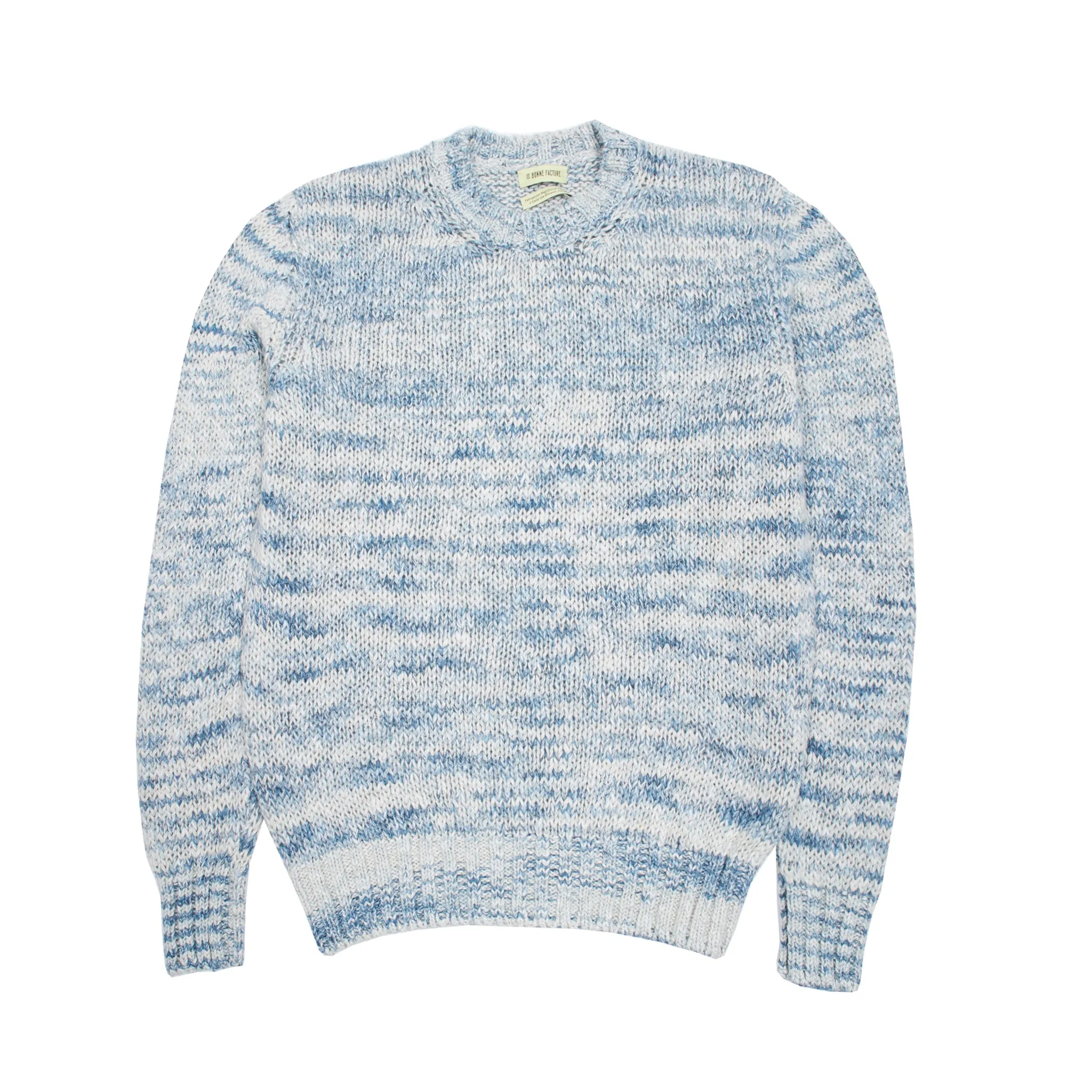 De Bonne Facture Crew Knit Sweater in Blue