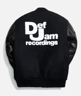 Def Jam Black Bomber Varsity Jacket