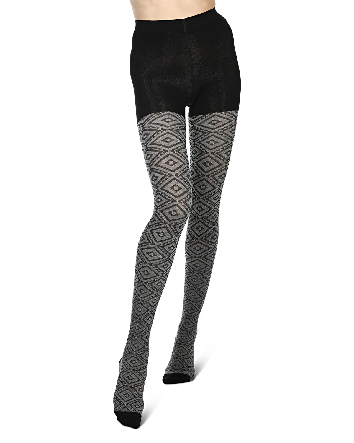 Diamond Cut Cotton Blend Sweater Tights