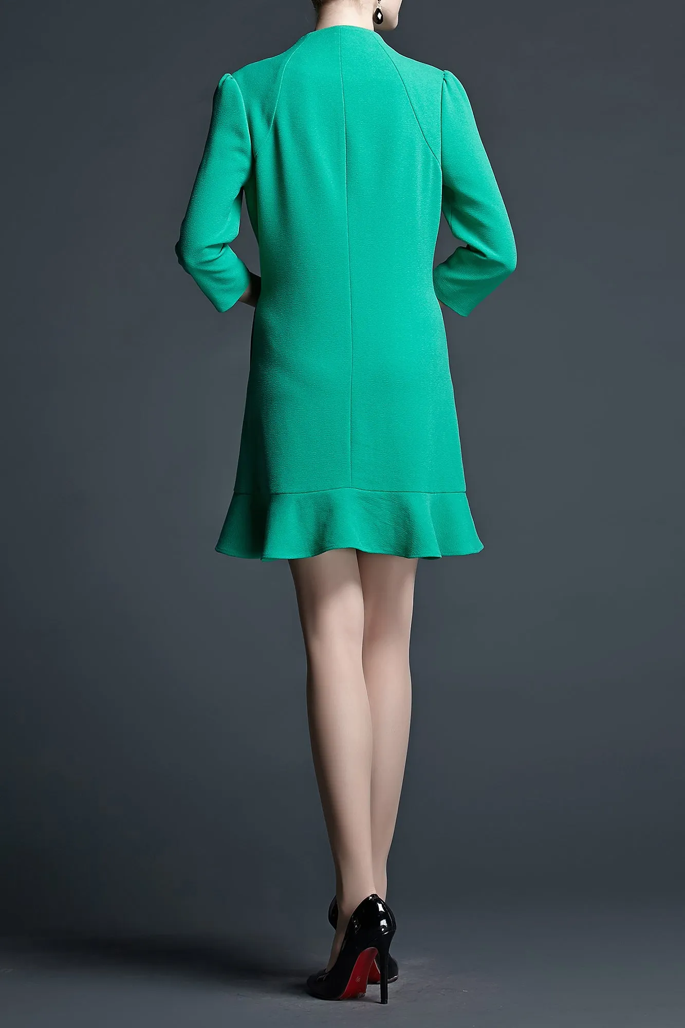 DL HIGH NECK DRESS/LONG BLAZER (TWO-WAY WEAR)