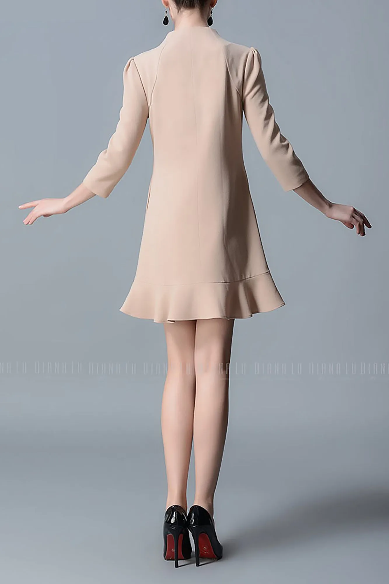 DL HIGH NECK DRESS/LONG BLAZER (TWO-WAY WEAR)