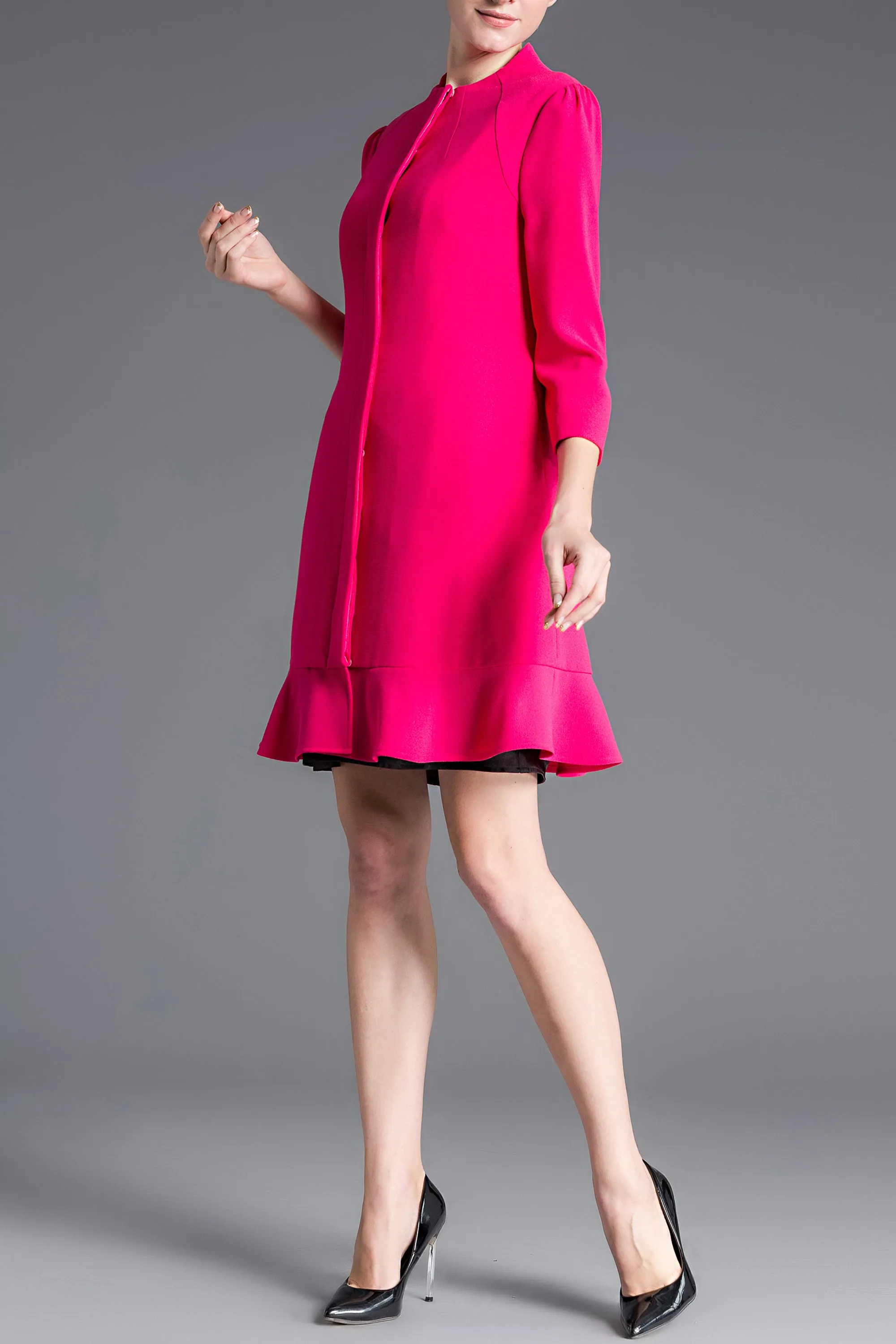 DL HIGH NECK DRESS/LONG BLAZER (TWO-WAY WEAR)