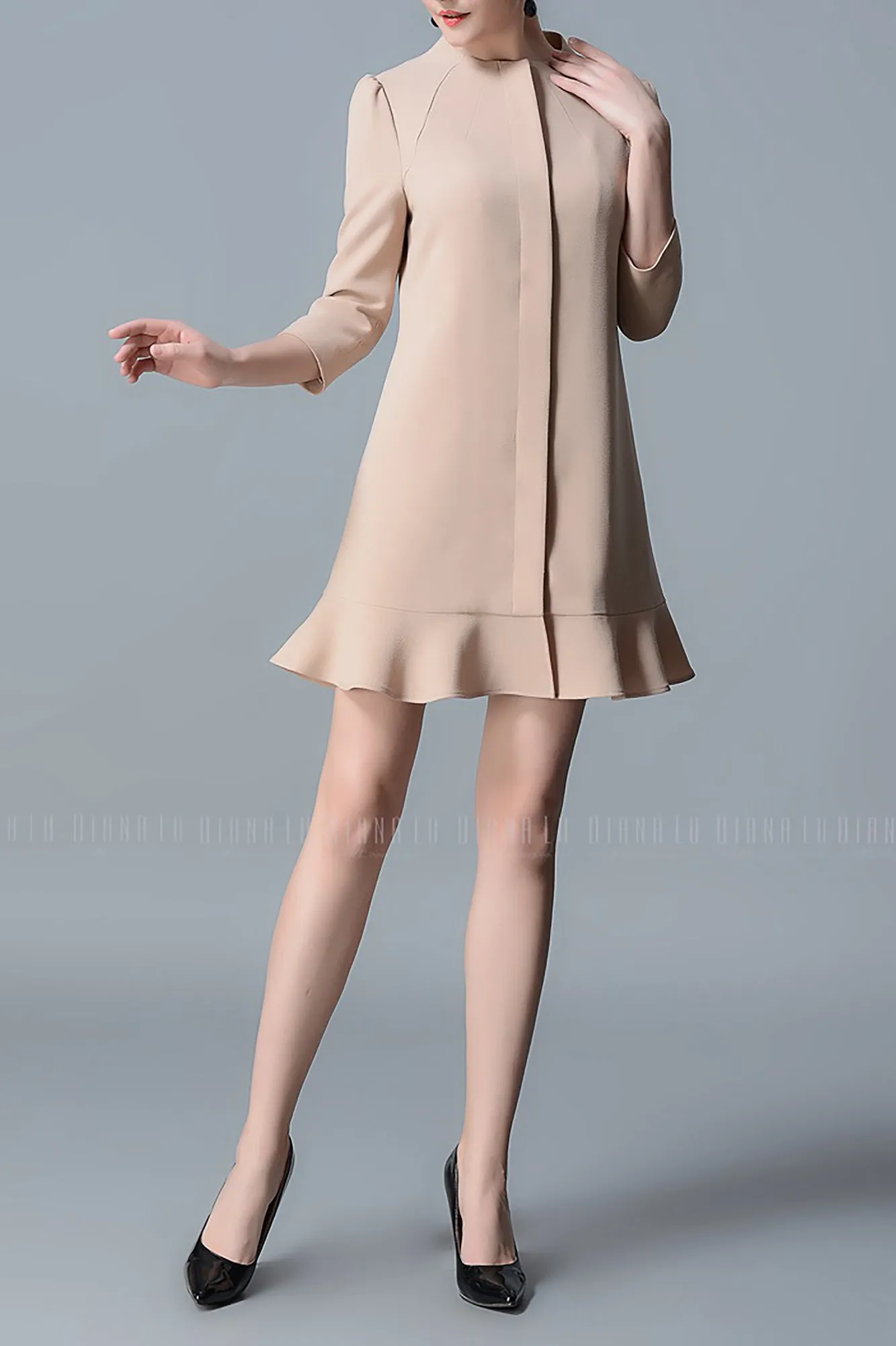 DL HIGH NECK DRESS/LONG BLAZER (TWO-WAY WEAR)