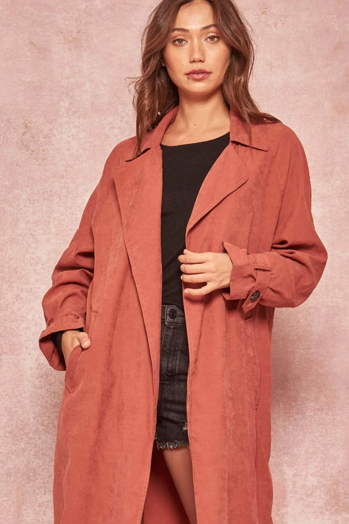 Double Agent Open-Front Trench Coat