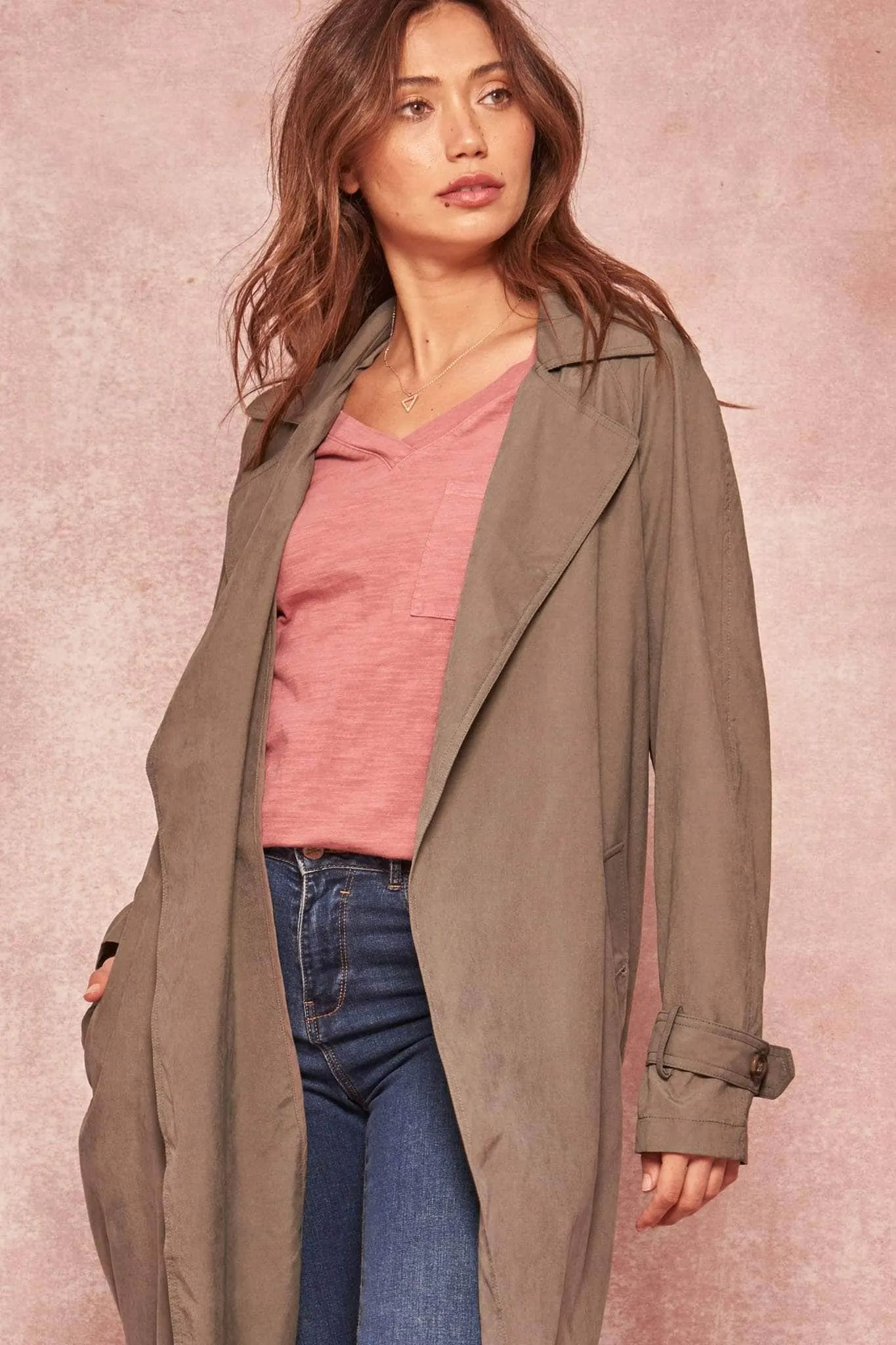 Double Agent Open-Front Trench Coat