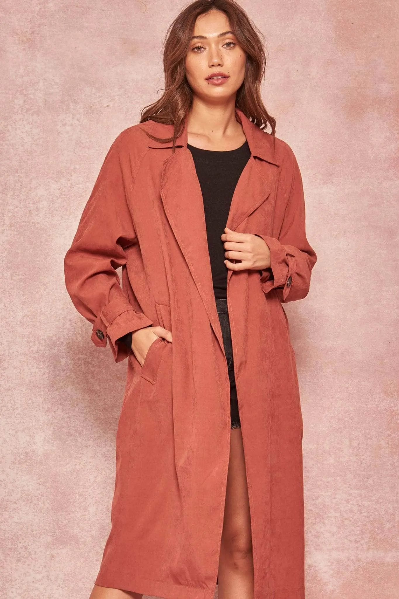 Double Agent Open-Front Trench Coat