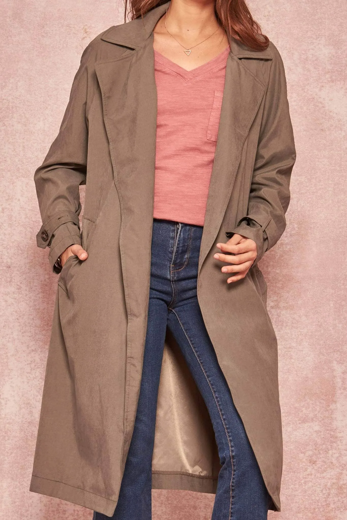 Double Agent Open-Front Trench Coat