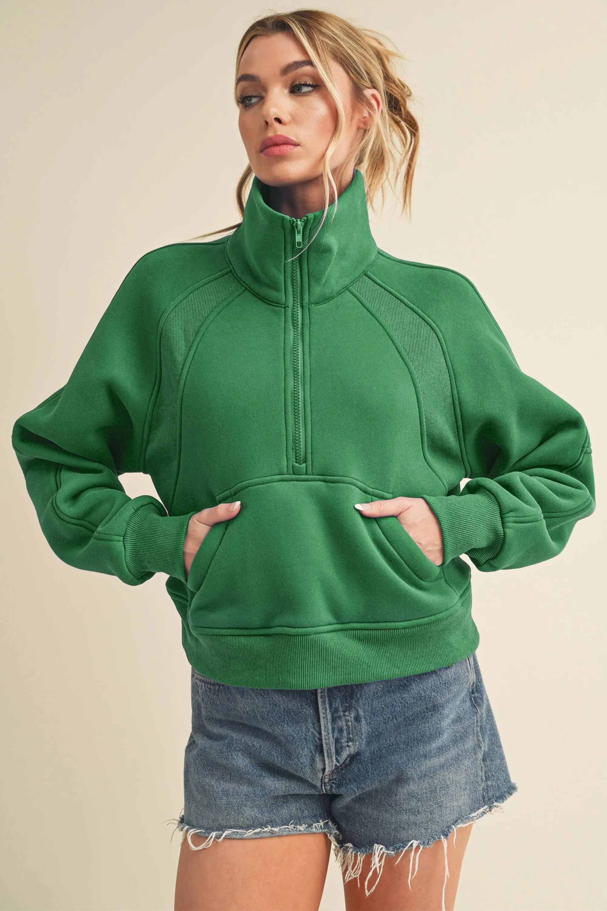 Dove Funnel Neck Half Zip