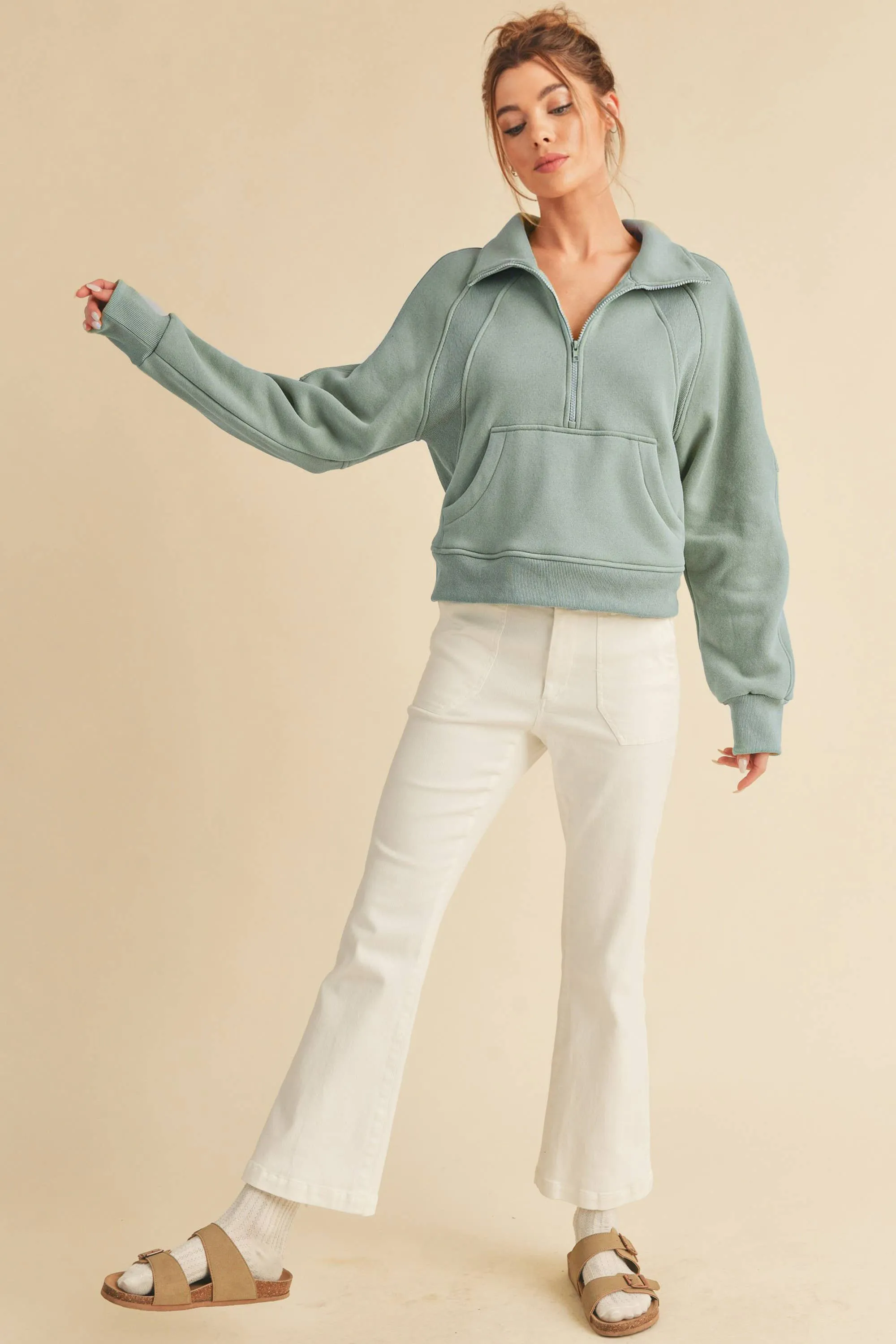 Dove Funnel Neck Half Zip