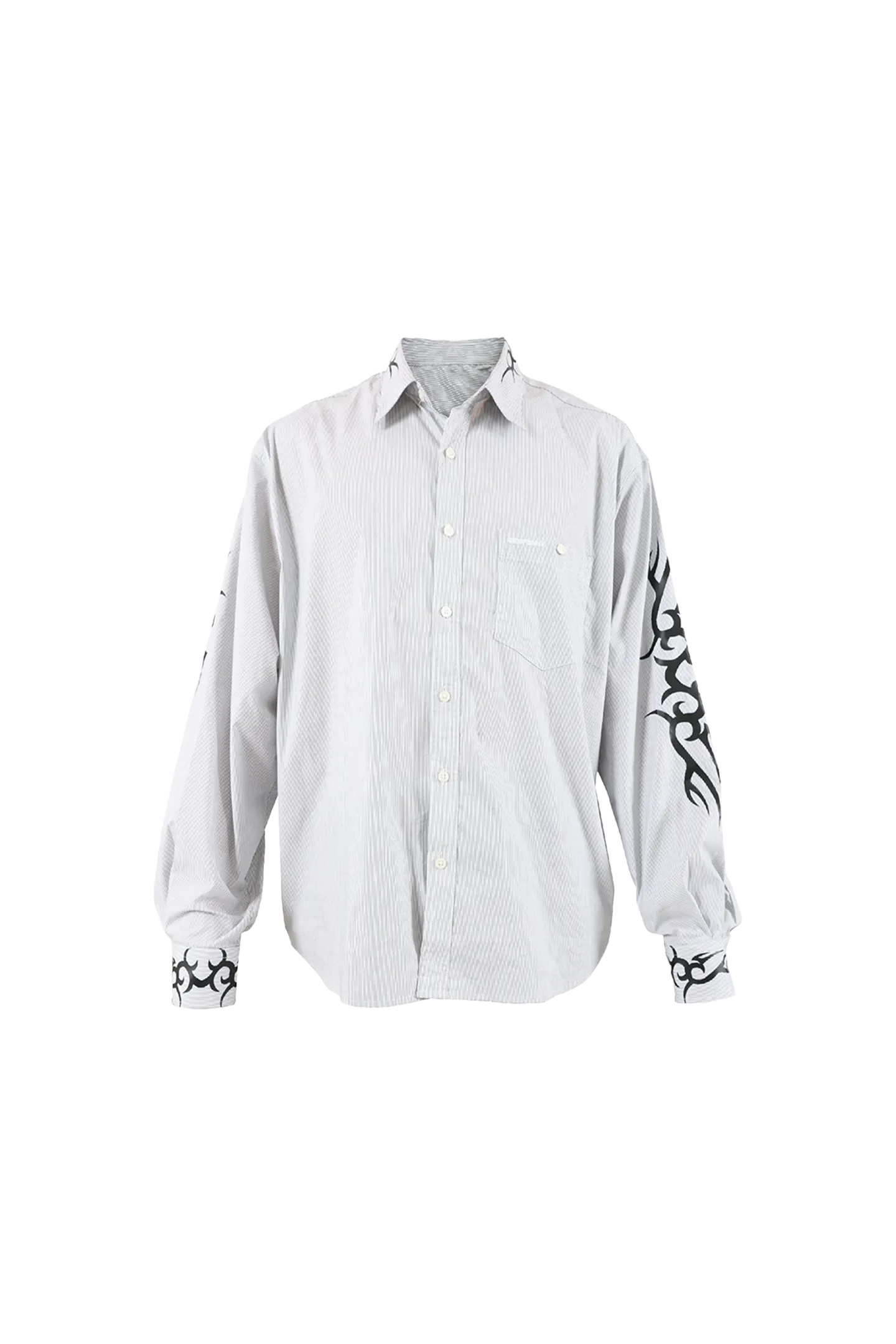 Dragon Pattern Grey Long-sleeved Shirt