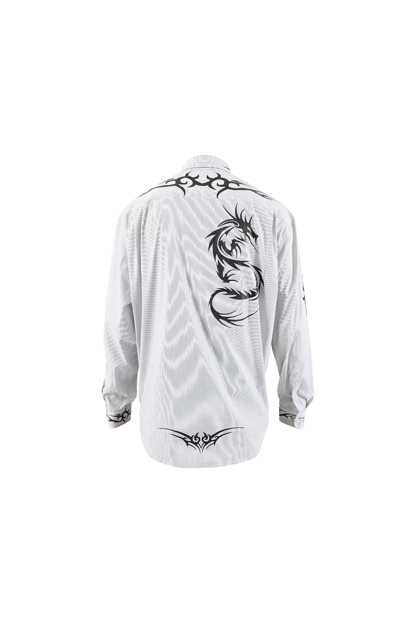 Dragon Pattern Grey Long-sleeved Shirt