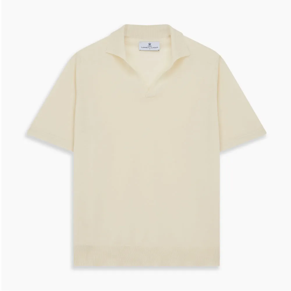 Ecru Merino Wool Roland Polo Shirt