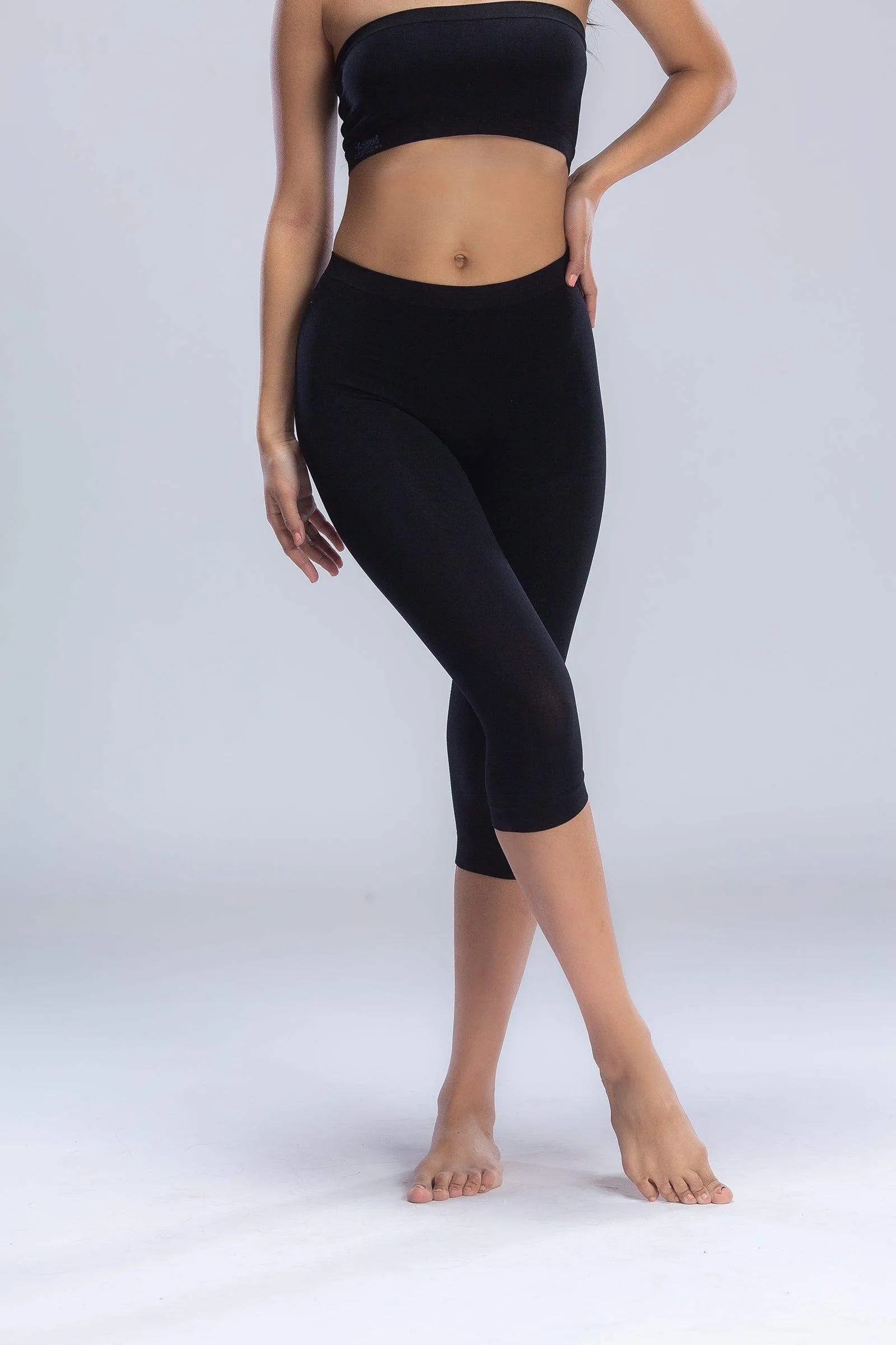 Elastic Waist Pantacourt Legging