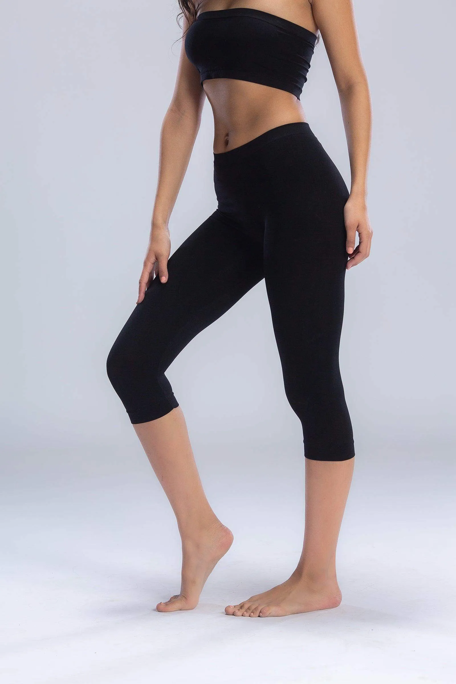 Elastic Waist Pantacourt Legging