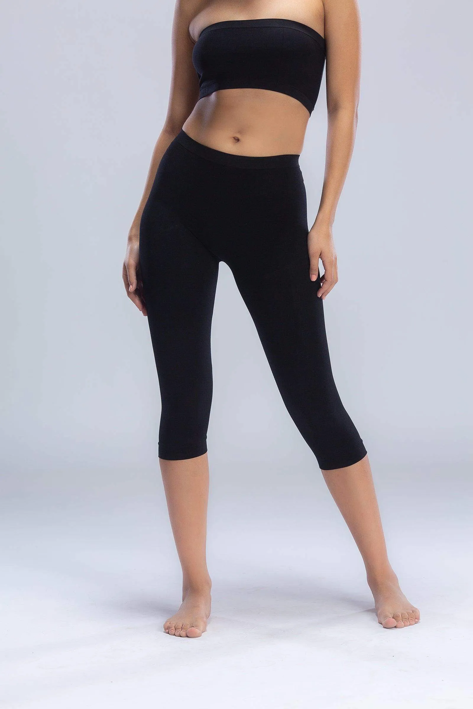 Elastic Waist Pantacourt Legging