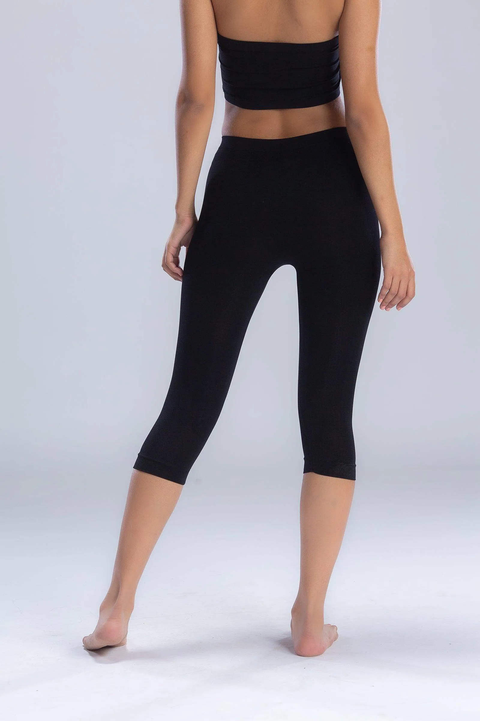 Elastic Waist Pantacourt Legging