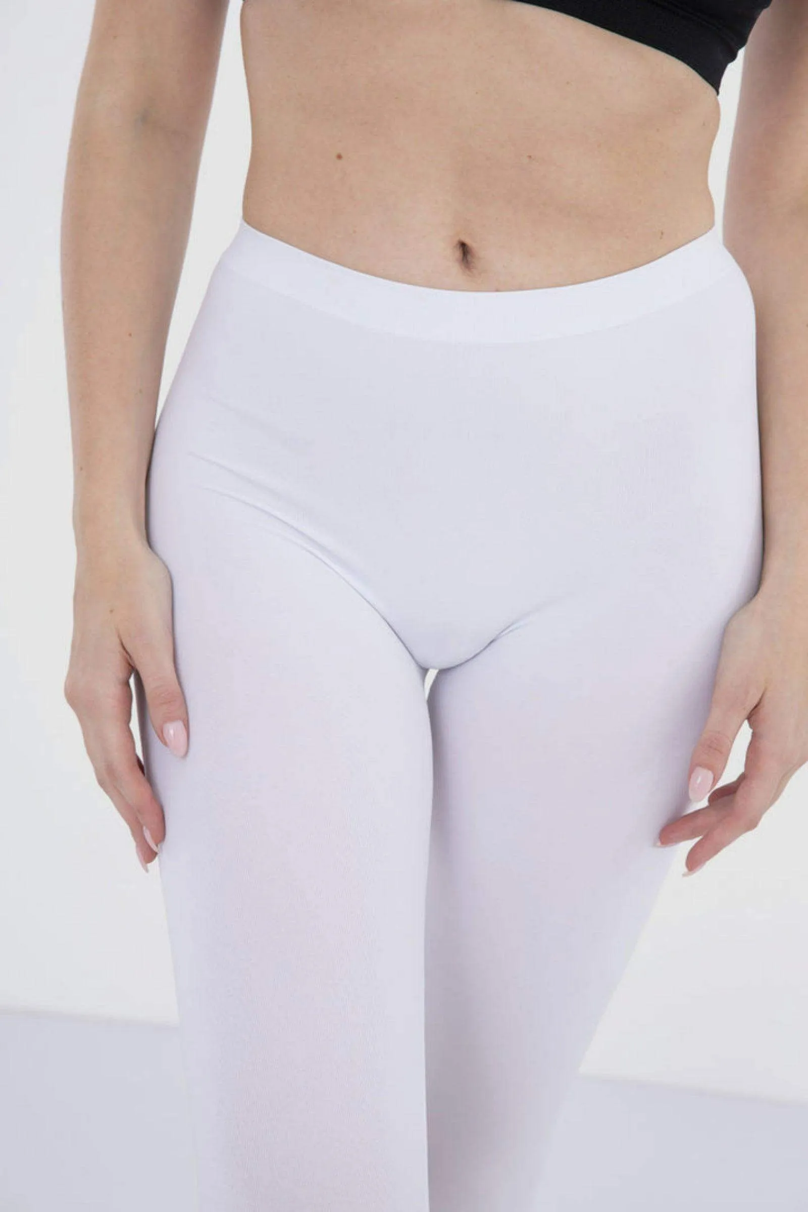 Elastic Waist Pantacourt Legging