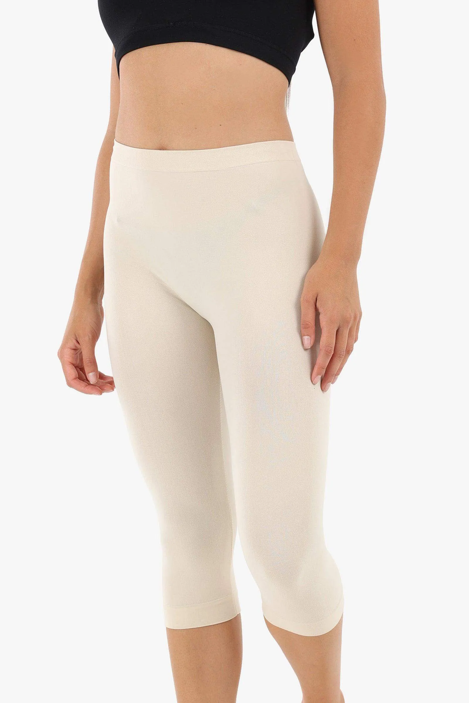 Elastic Waist Pantacourt Legging