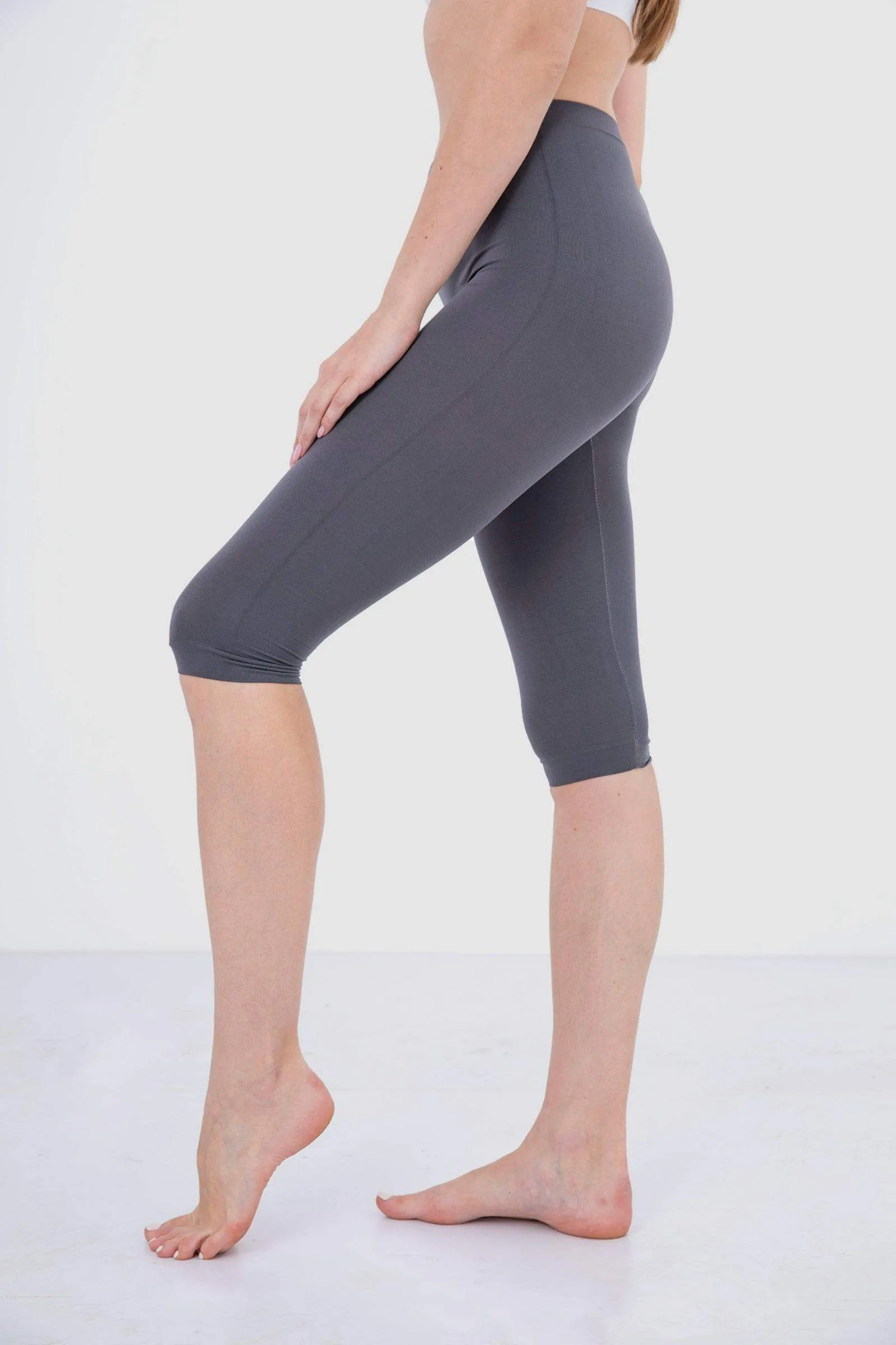 Elastic Waist Pantacourt Legging