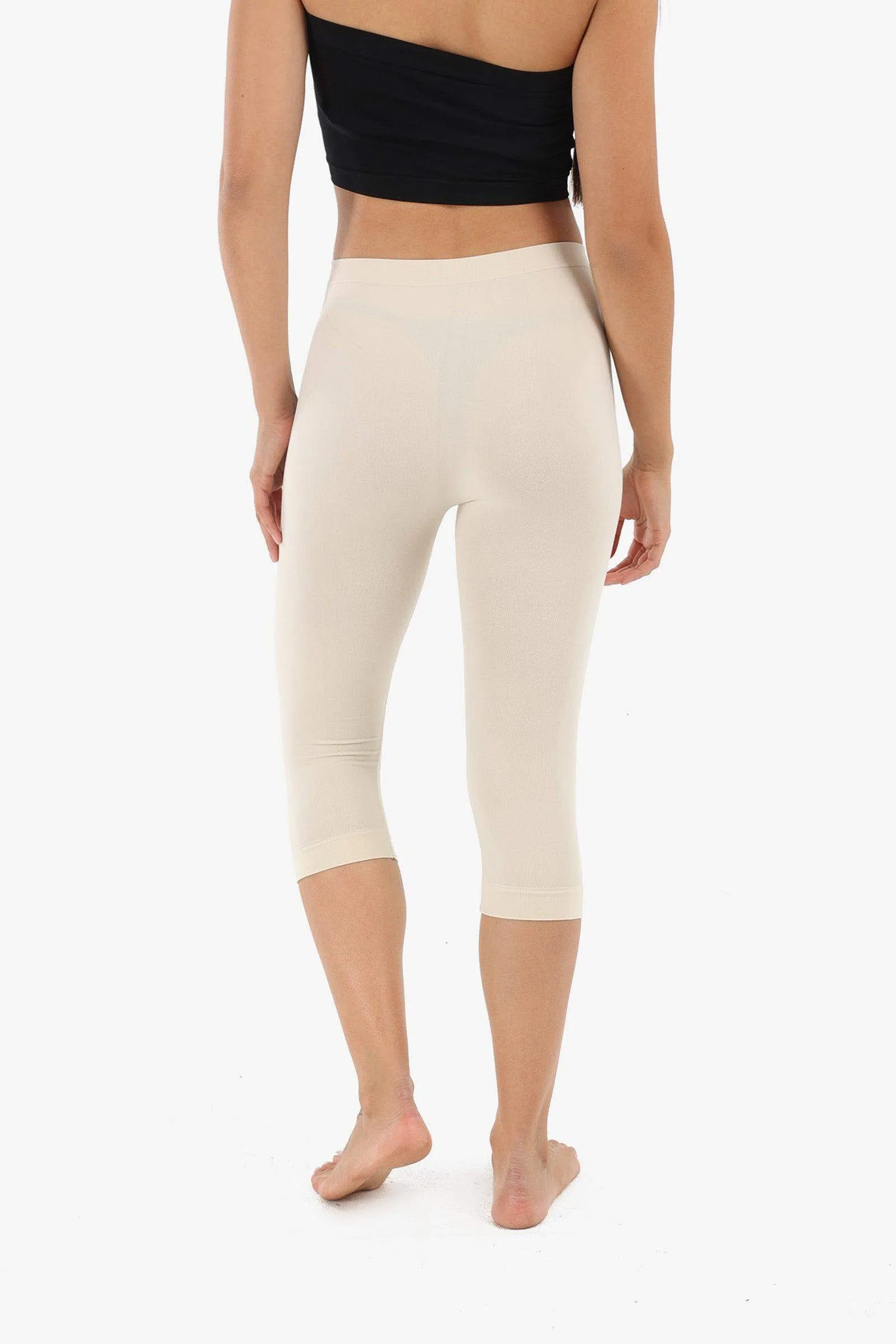 Elastic Waist Pantacourt Legging