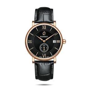 ELEGANT - Swiss Quartz Movement Watch | Rose Gold & Black Dial