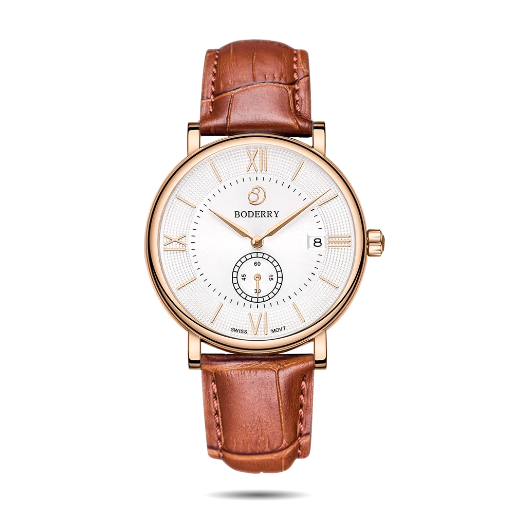 ELEGANT - Swiss Quartz Movement Watch| Rose Gold & White Dial