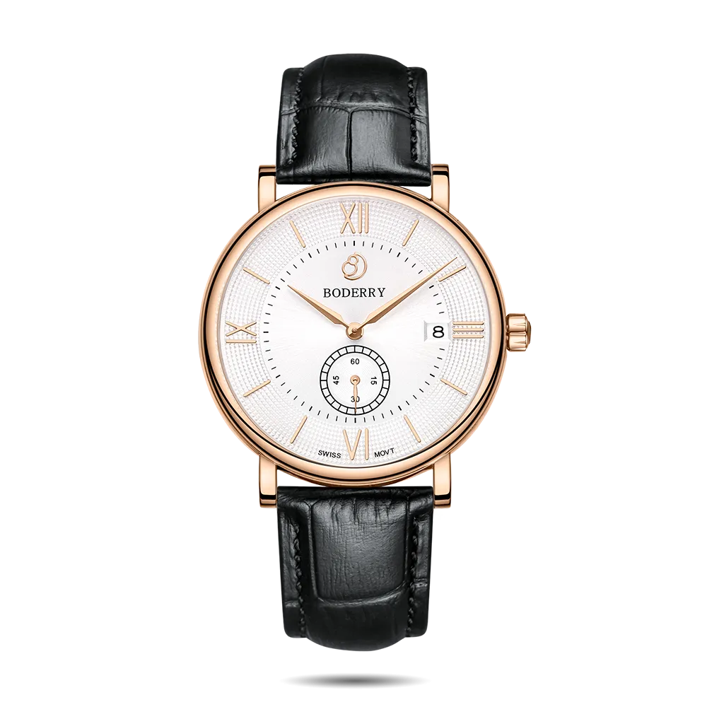 ELEGANT - Swiss Quartz Movement Watch| Rose Gold & White Dial