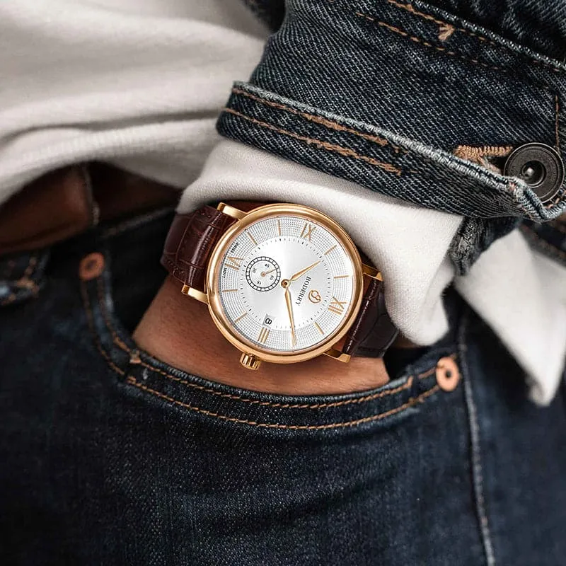 ELEGANT - Swiss Quartz Movement Watch| Rose Gold & White Dial