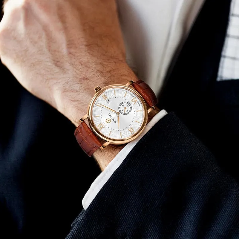 ELEGANT - Swiss Quartz Movement Watch| Rose Gold & White Dial