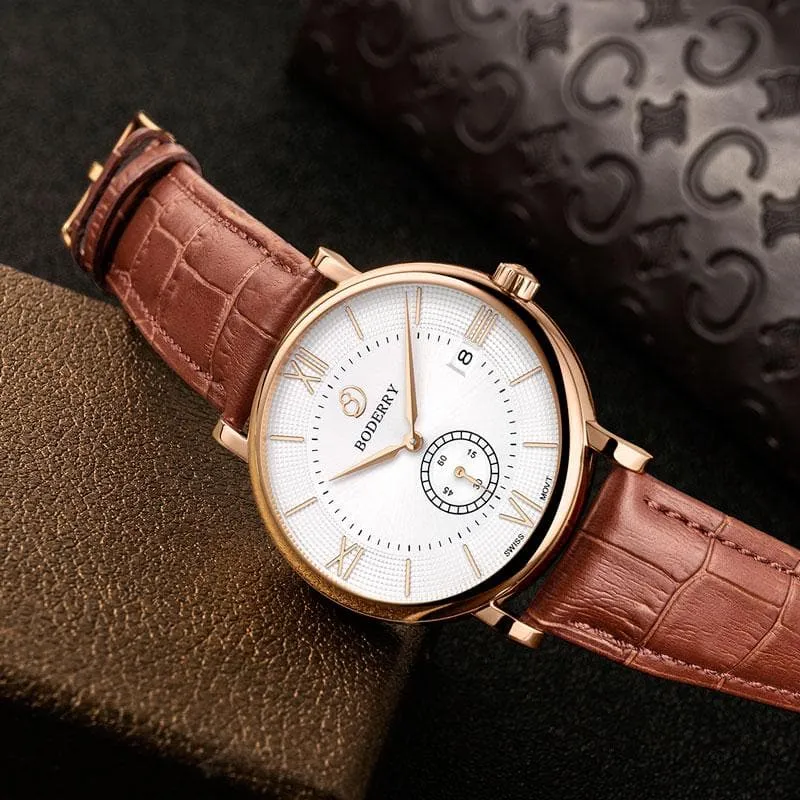 ELEGANT - Swiss Quartz Movement Watch| Rose Gold & White Dial