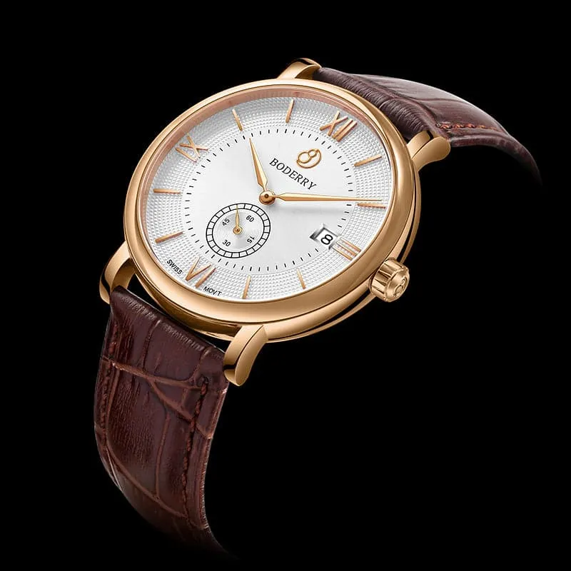 ELEGANT - Swiss Quartz Movement Watch| Rose Gold & White Dial