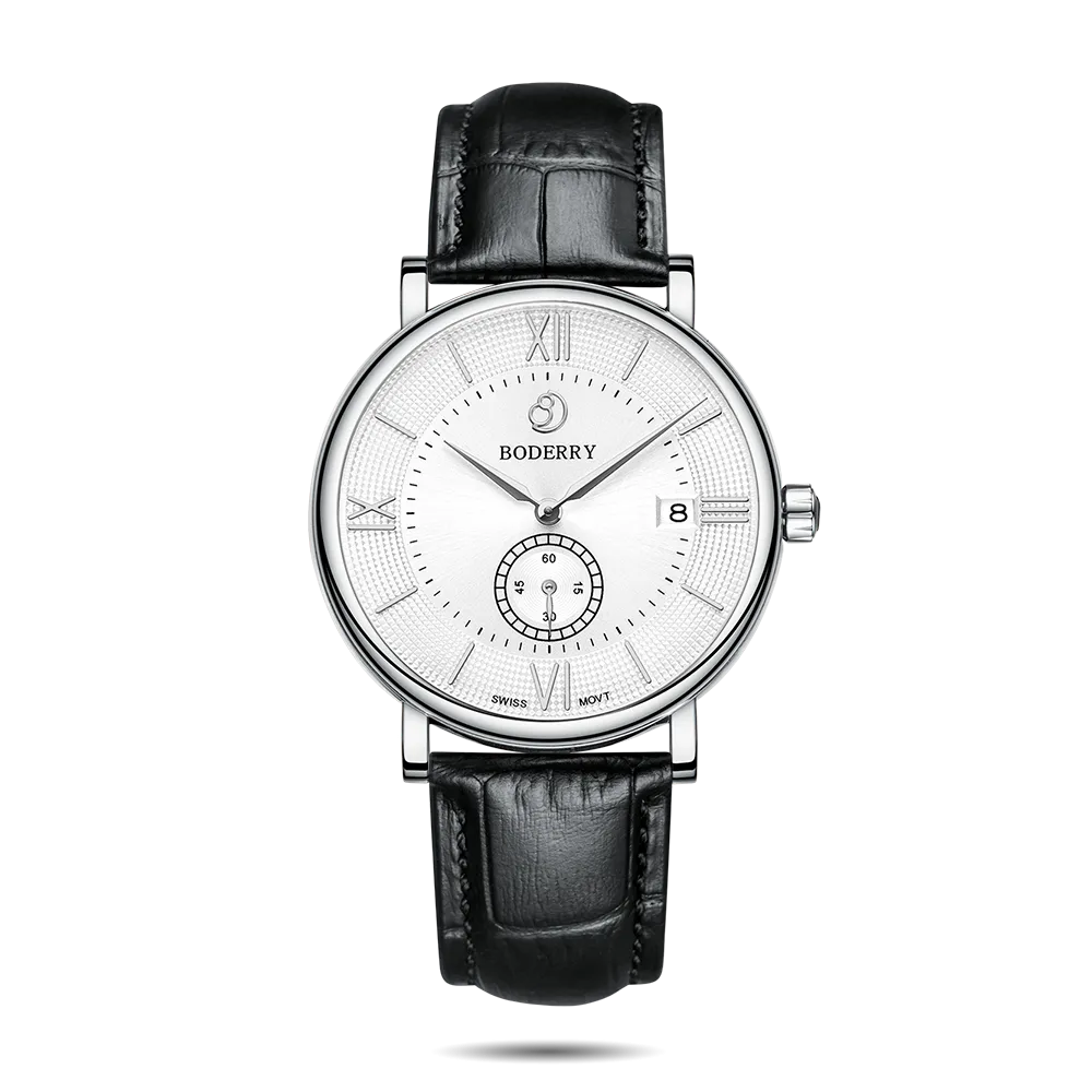 ELEGANT - Swiss Quartz Movement Watch | Silver & White Dial