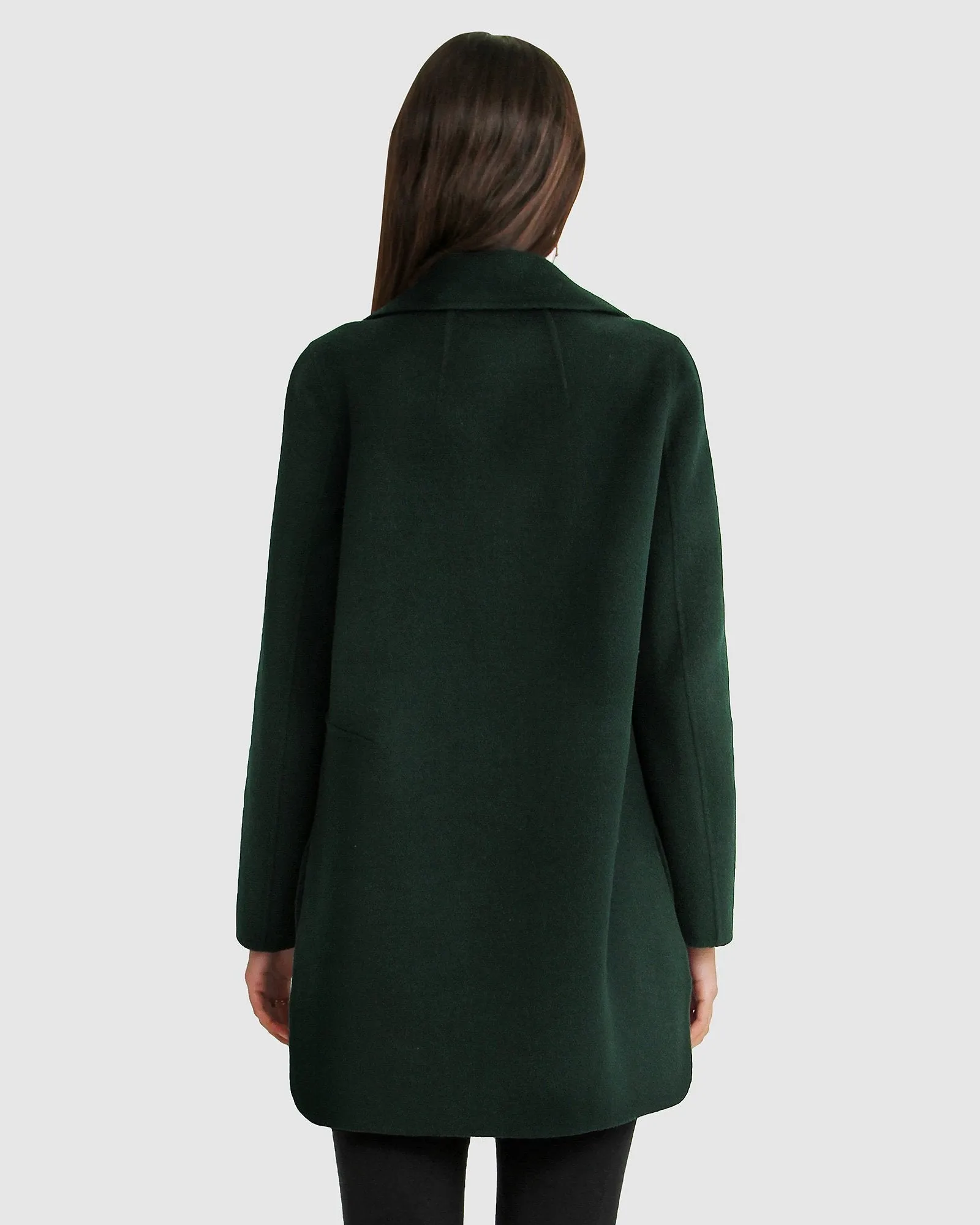 Ex-Boyfriend  Wool Blend Oversized Jacket - Dark Green