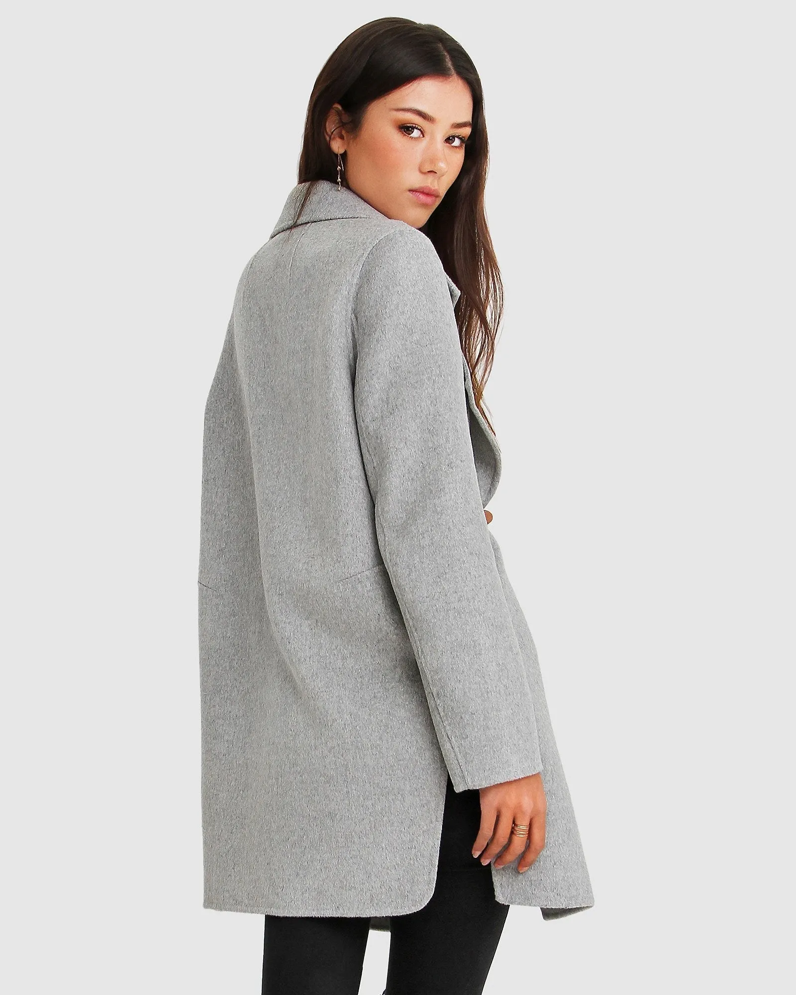 Ex-Boyfriend  Wool Blend Oversized Jacket - Grey Marle