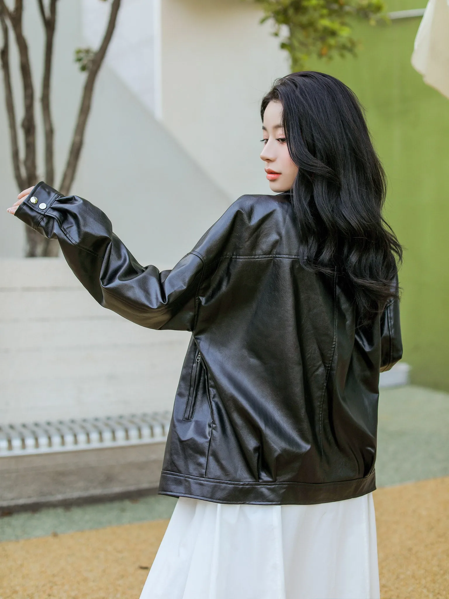 Faux Leather Biker Jacket