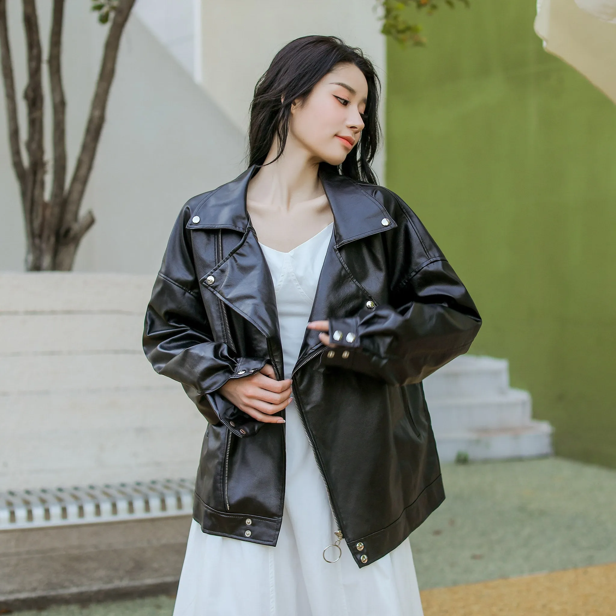 Faux Leather Biker Jacket