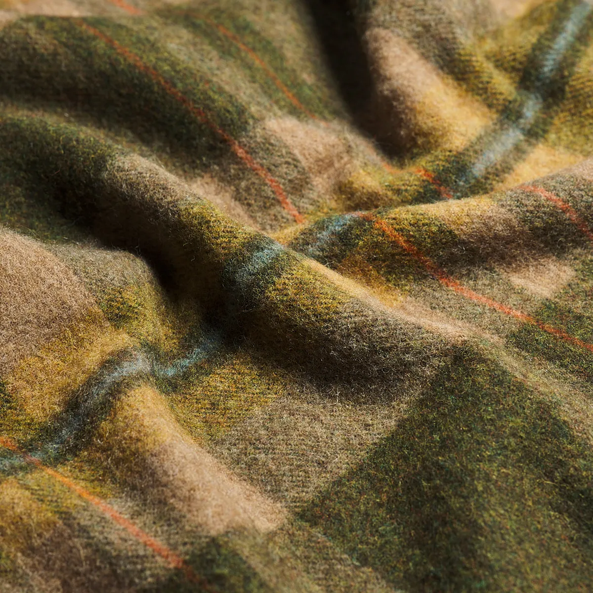 Fern Green Check Cabin Wool Blanket