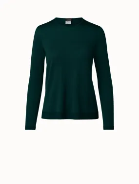 Fine gauge cashmere silk pullover