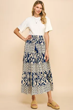 FionaGeo Print Tiered Maxi Skirt