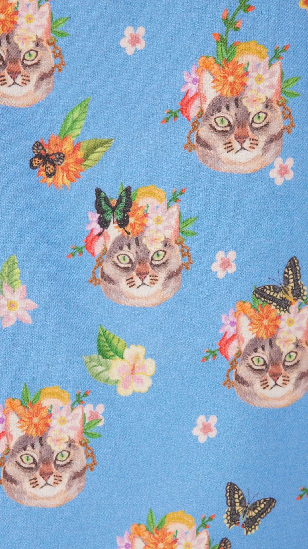 Flowery Feline Flannel Pajama