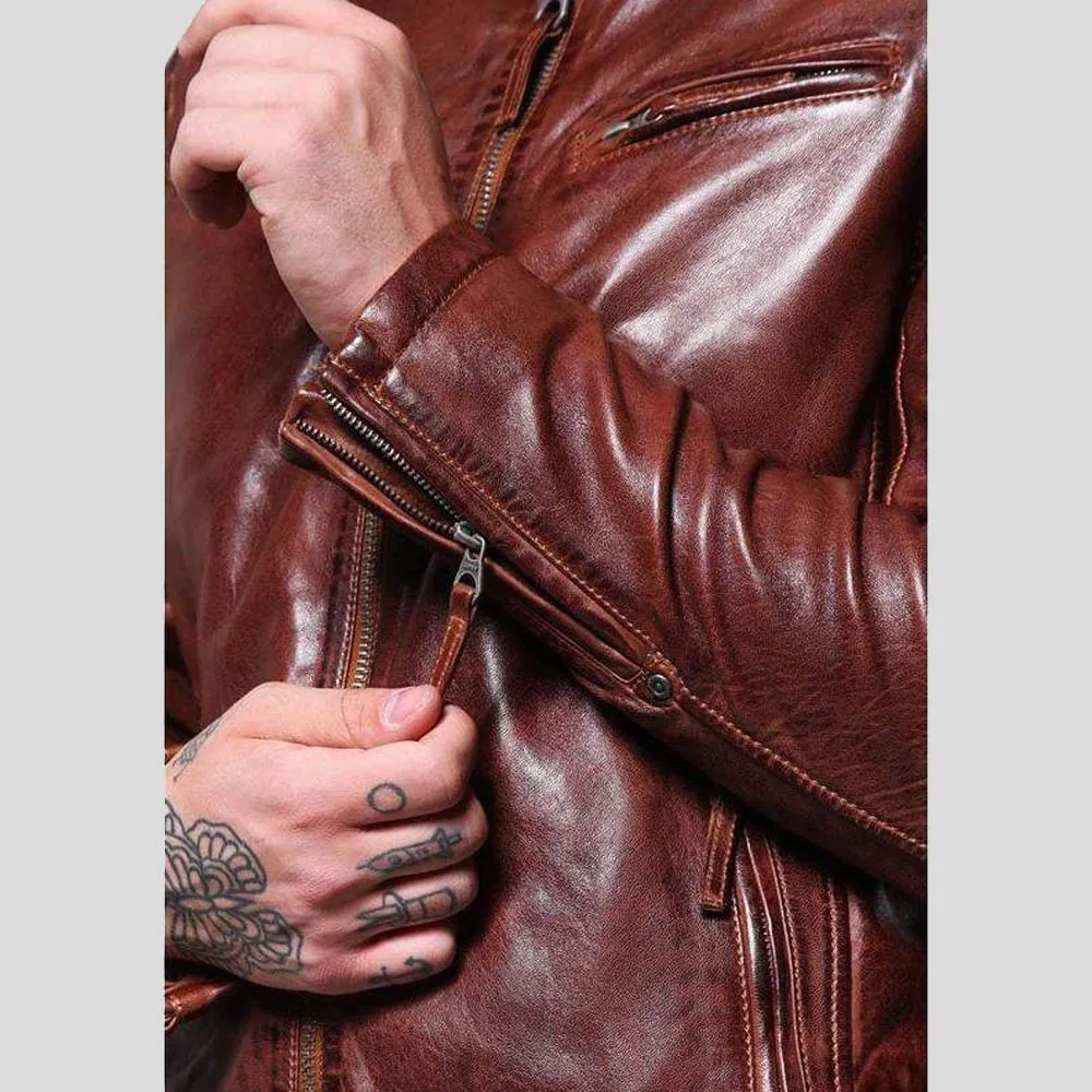 Fred Brown Leather Racer Jacket