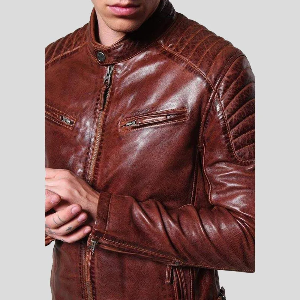 Fred Brown Leather Racer Jacket