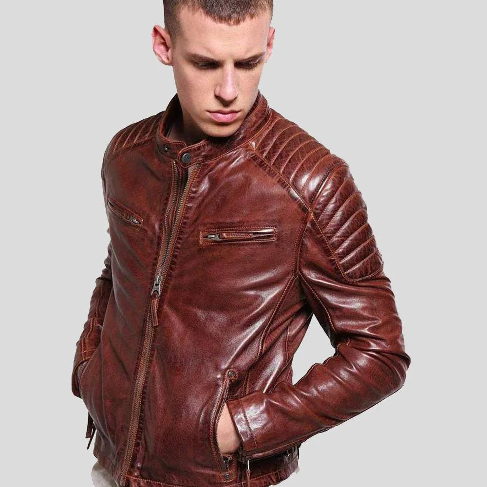 Fred Brown Leather Racer Jacket