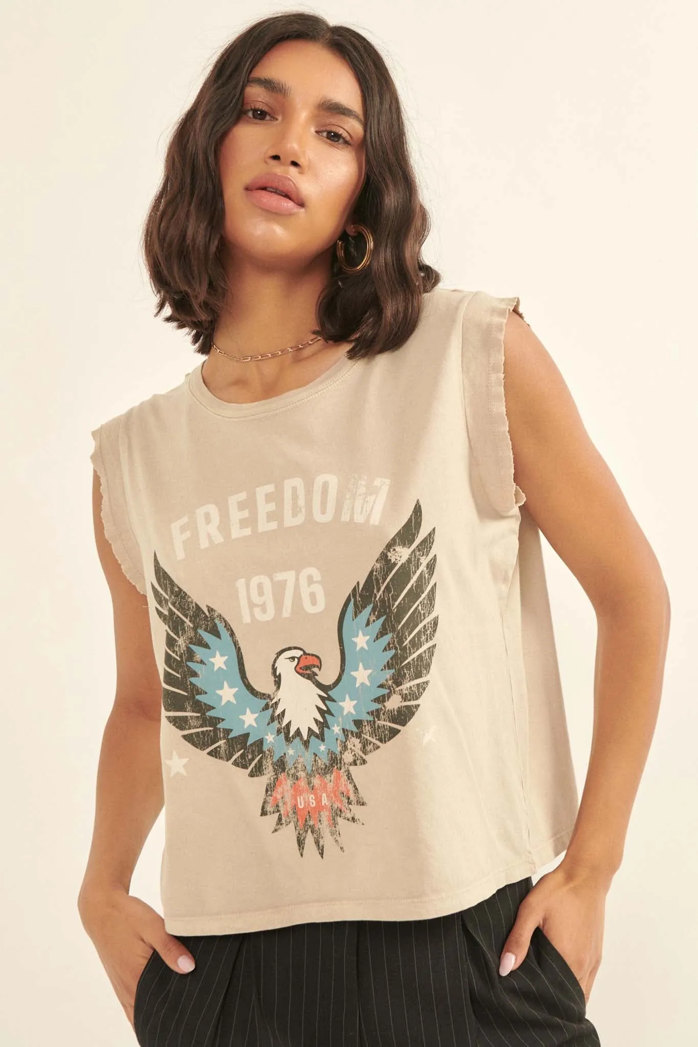 Freedom 1976 Sleeveless Graphic Tee