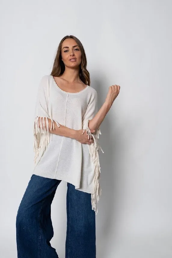 Fringed Cashmere Popon