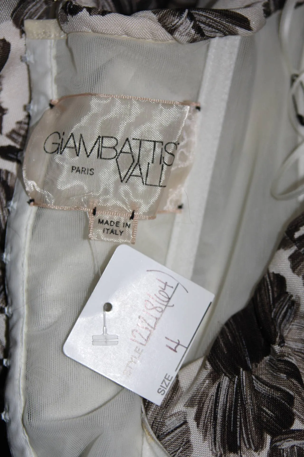 GIAMBATTISTA VALLI White Strapless Floral Rhinestone Dress Size 40